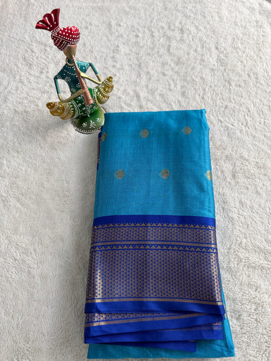 Amolika Light and Dark Blue Semi Silk Saree