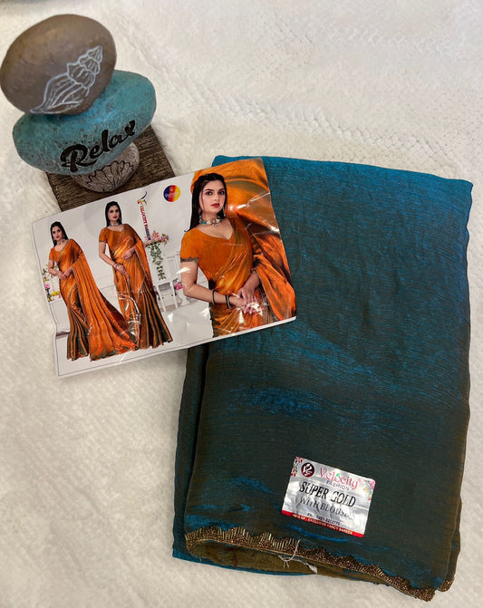 Blue Asha Puri Space Silk Fancy Saree