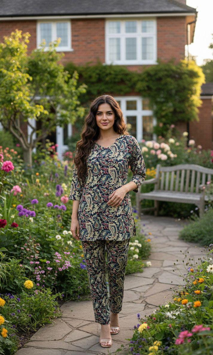 Blue Short Kalamkari Co-ord Set