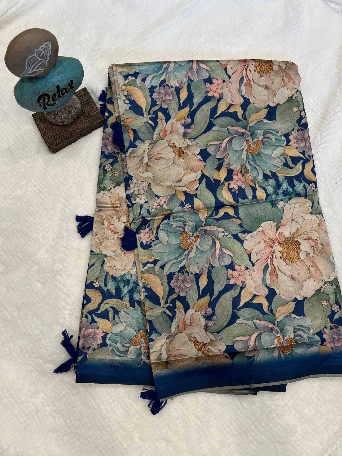 Blue Kumbh Kirti Semi Tussar Silk Saree