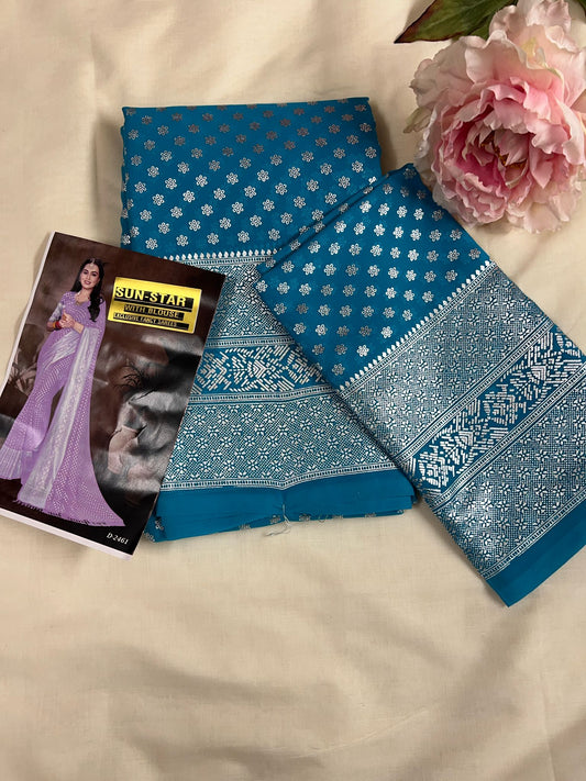 Blue Sun Star Gift Saree