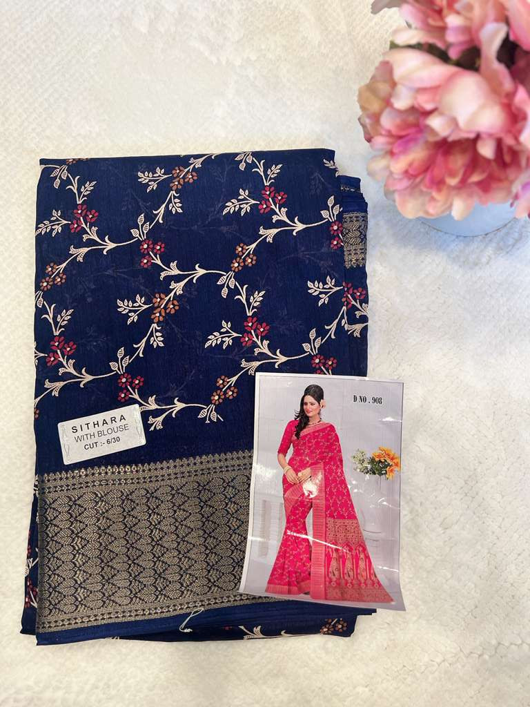Blue Sithara Fancy Saree