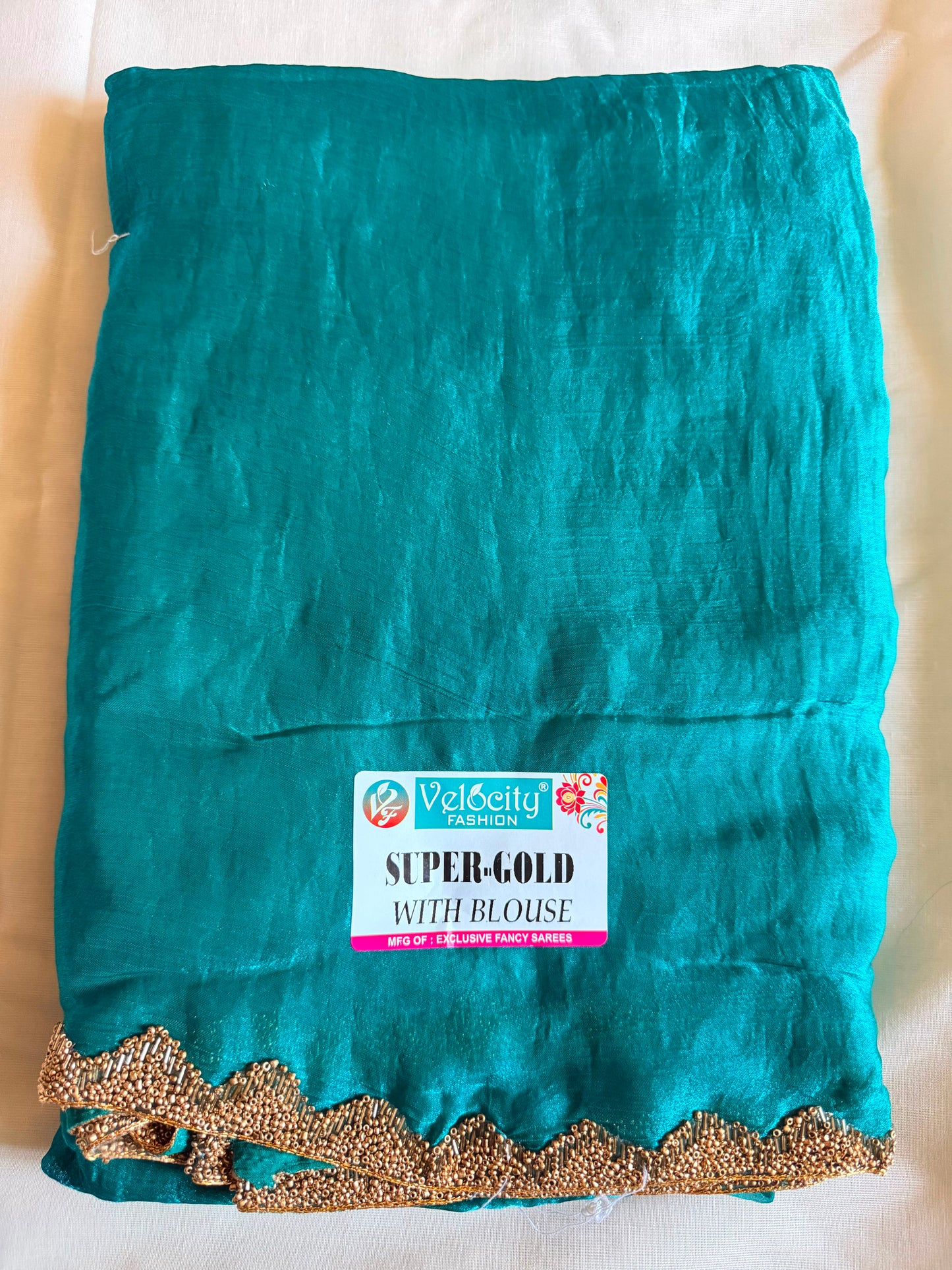 Blue Super Gold Space Silk Fancy Saree