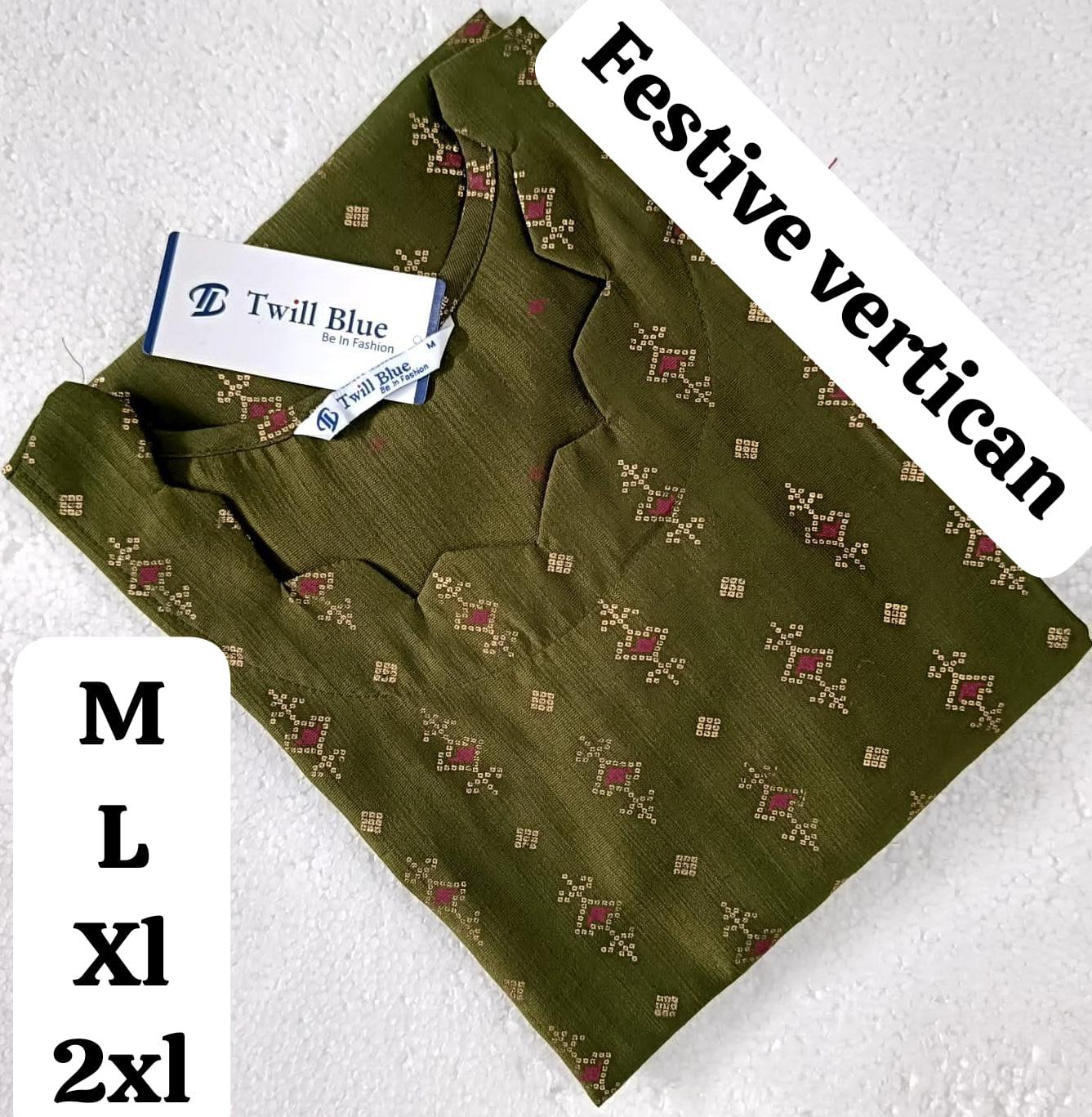 Bottle Green Festive Silk Kurti