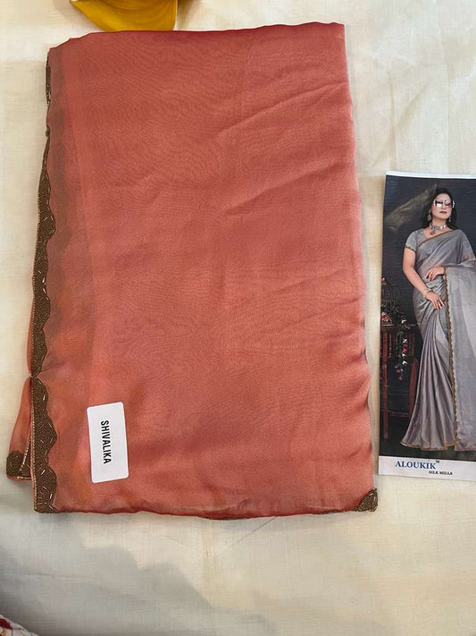 Brick Red Shivalika Fancy Saree