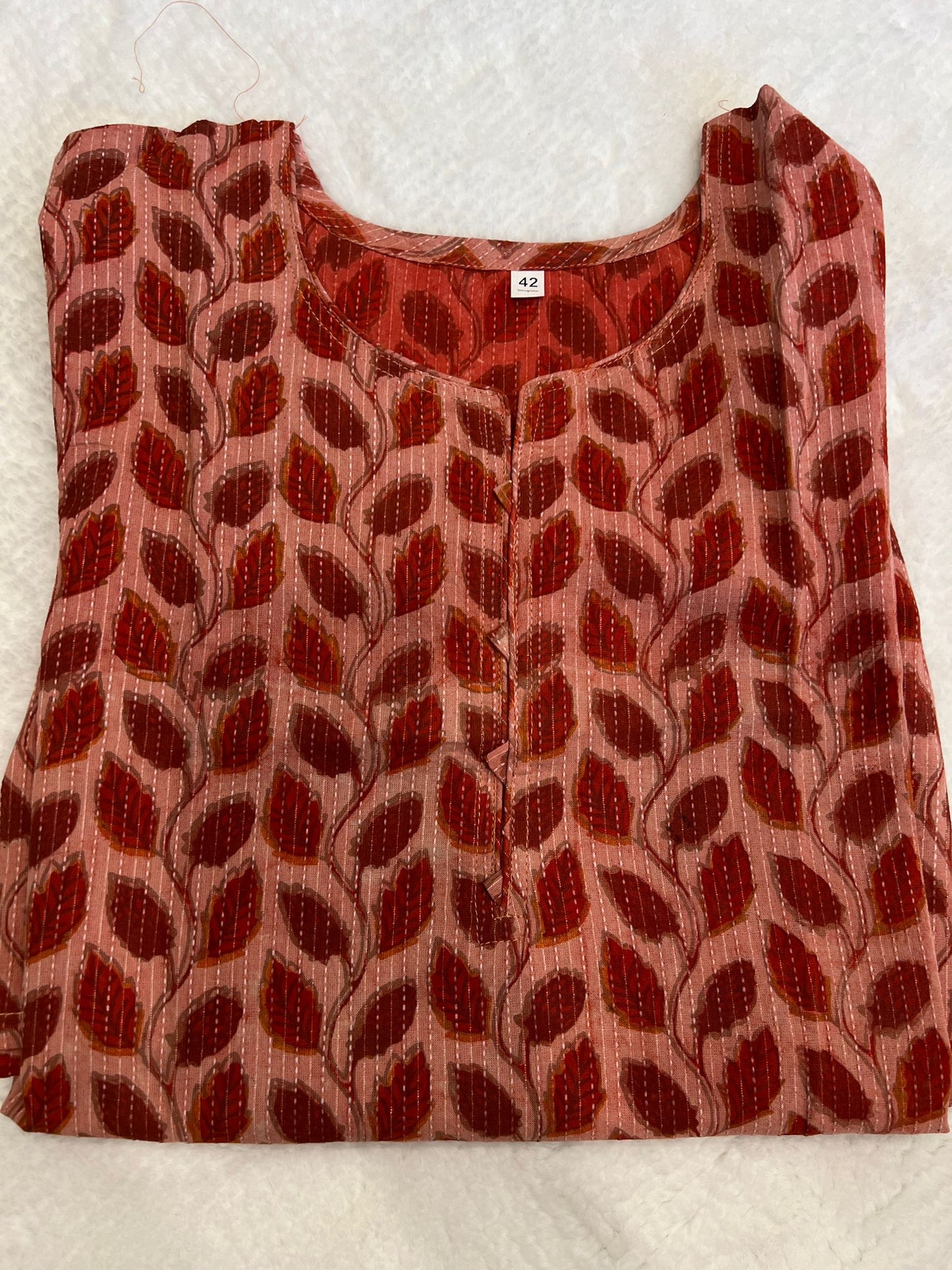 Brick Red Short Kurti XL