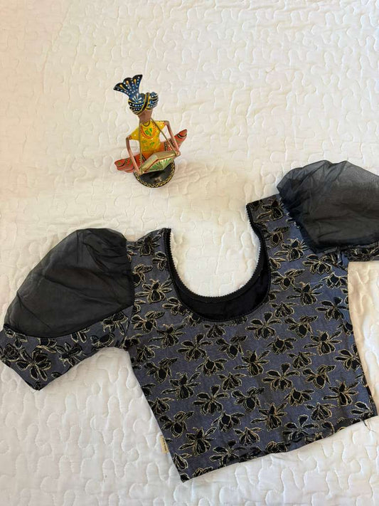 Black Puff Fancy Blouse D1