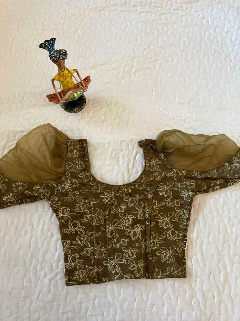 Green Puff Fancy Blouse D1