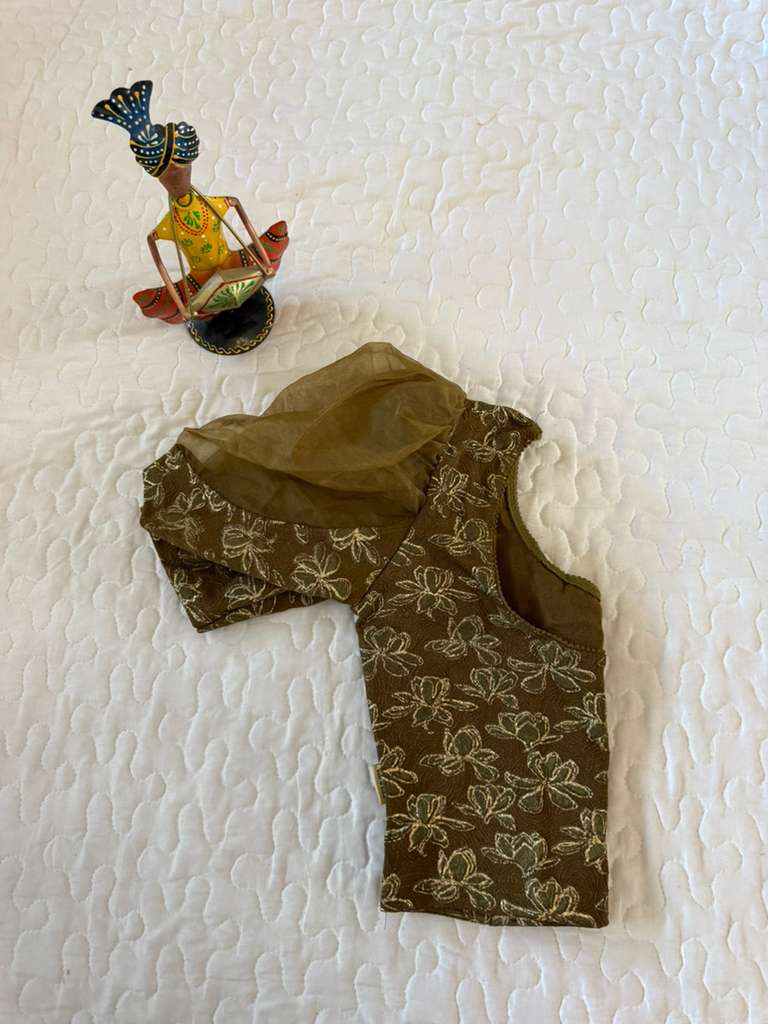 Green Puff Fancy Blouse D1