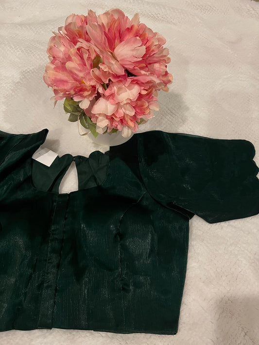 Dark Green Fancy Blouse