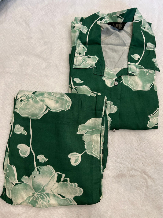 Dark Green 2 Piece Kurti Set Long