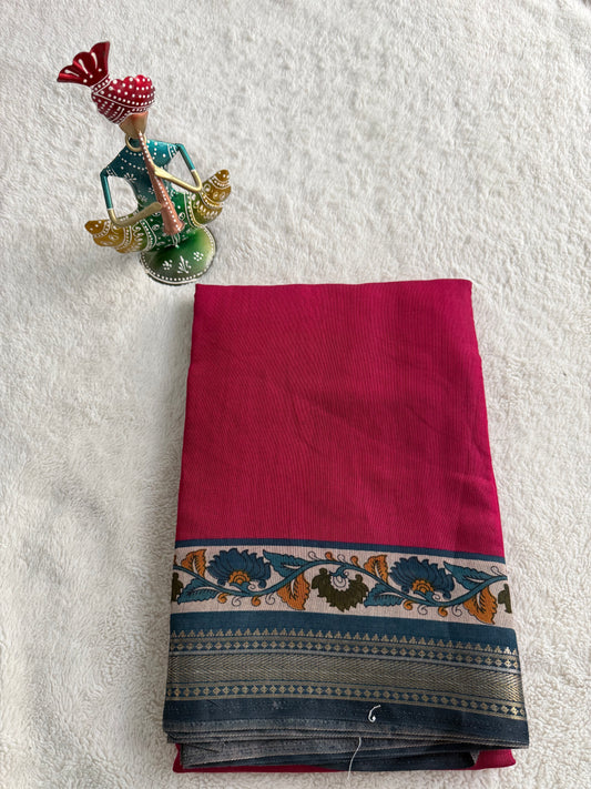 Ashima Red Blue Fancy Saree
