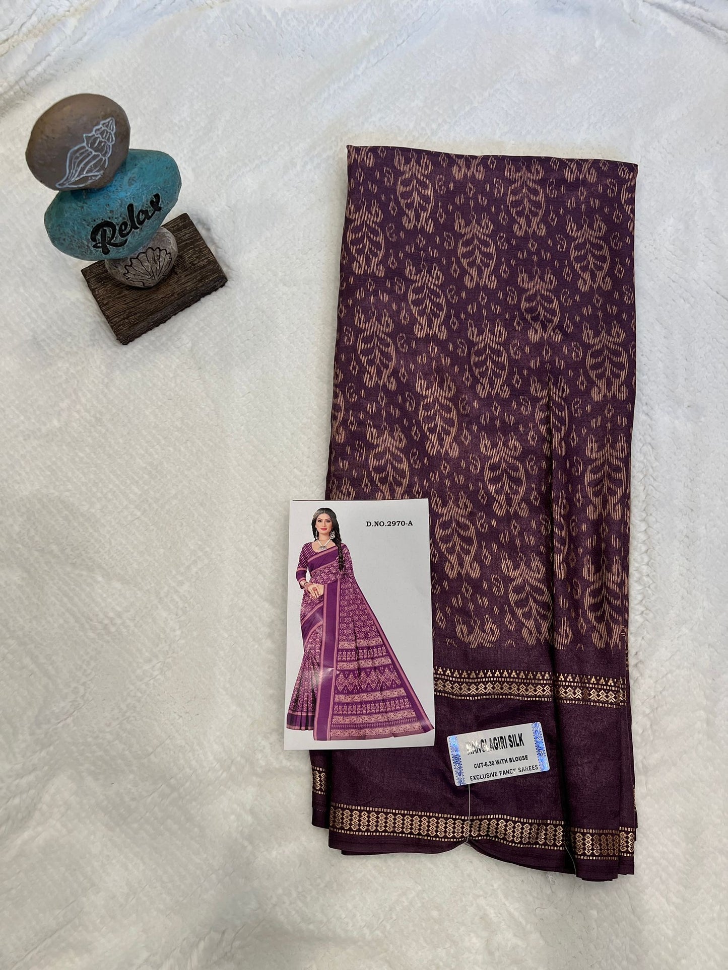 Dark Purple Mangalagiri Semi Silk Saree