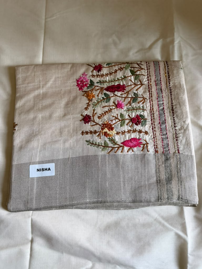 Nisha Silk Cotton Fancy Saree Pattern 2