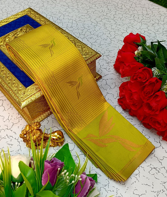 Gold and Green Kubera Soft Silk Saree