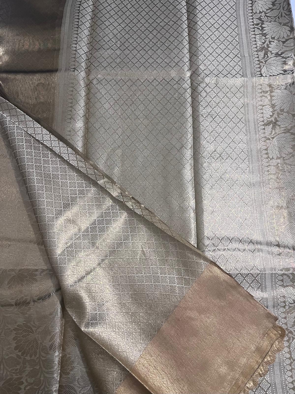 Gold Lace Attached Nita Ambani Inspired Tissue Semi Silk Saree