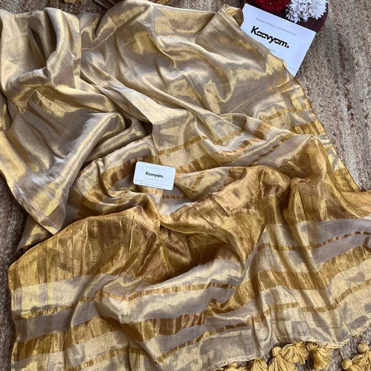 Gold Light Weight Tissue Silk Saree