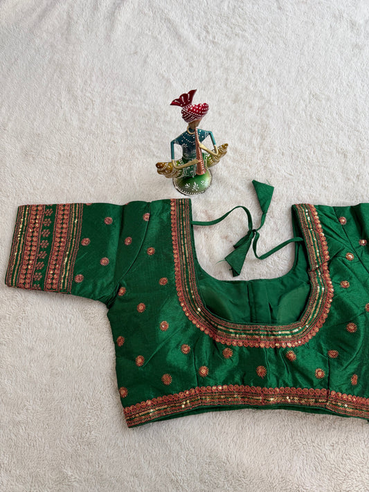 Green Embroidery Blouse