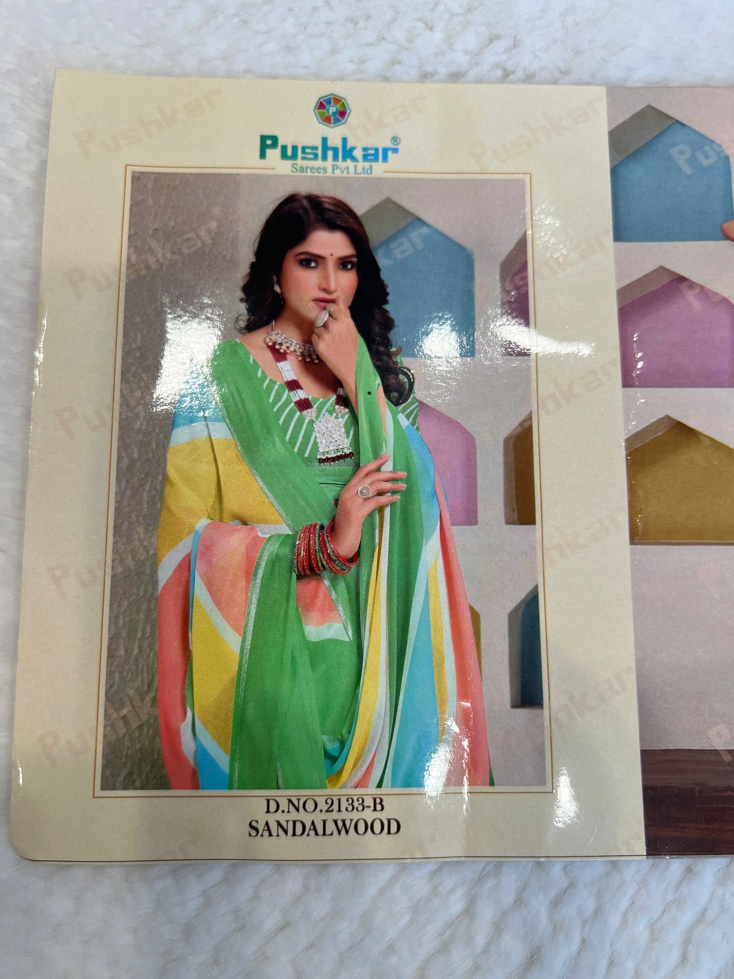 Green Sandalwood Chiffon Saree