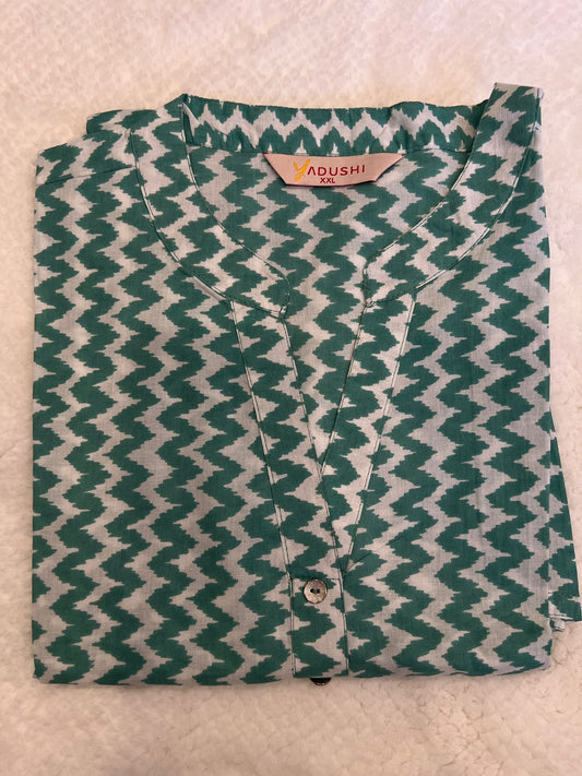 Green Sleeveless Short Kurti