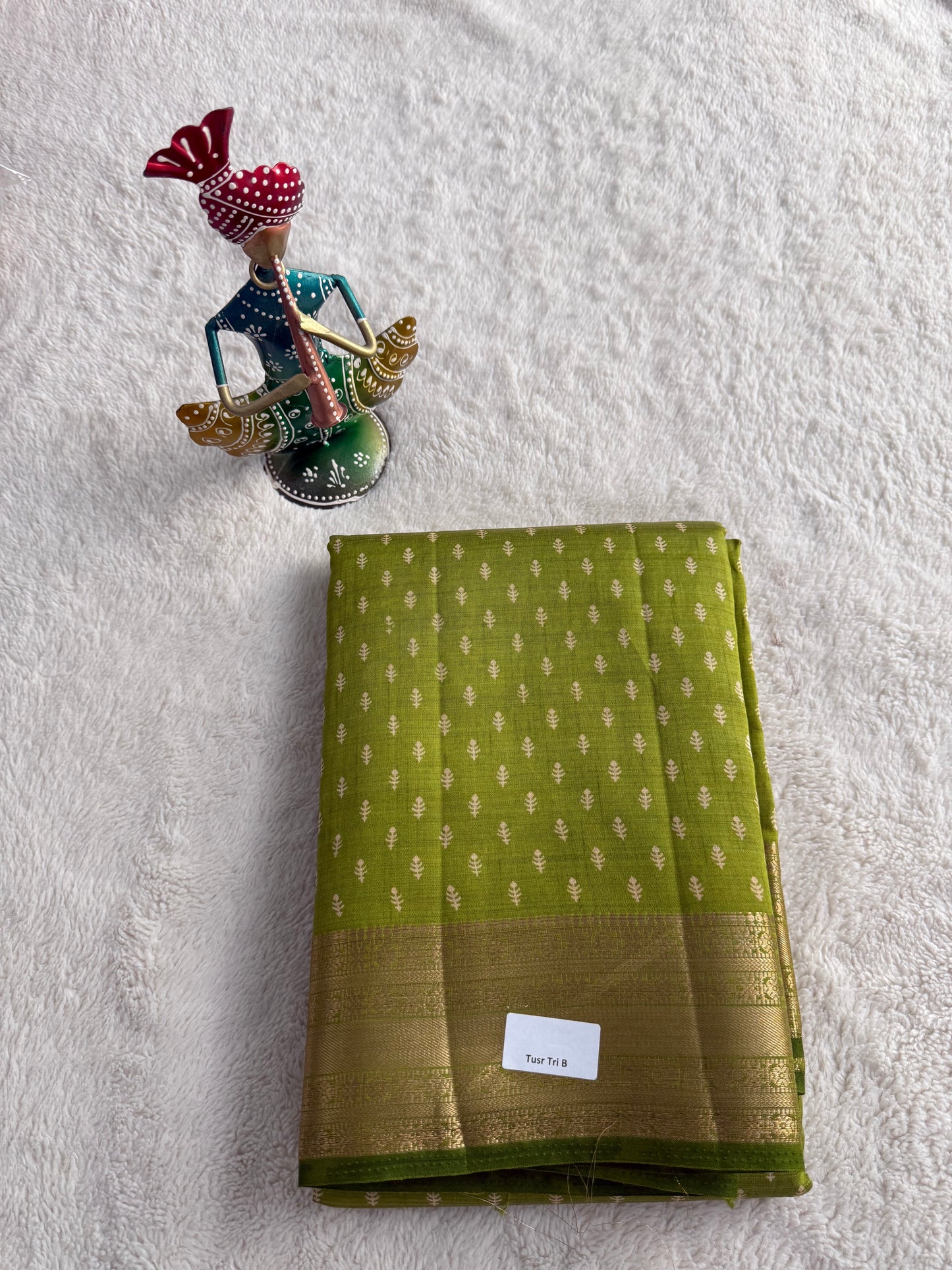 Green Tussar Silk Saree