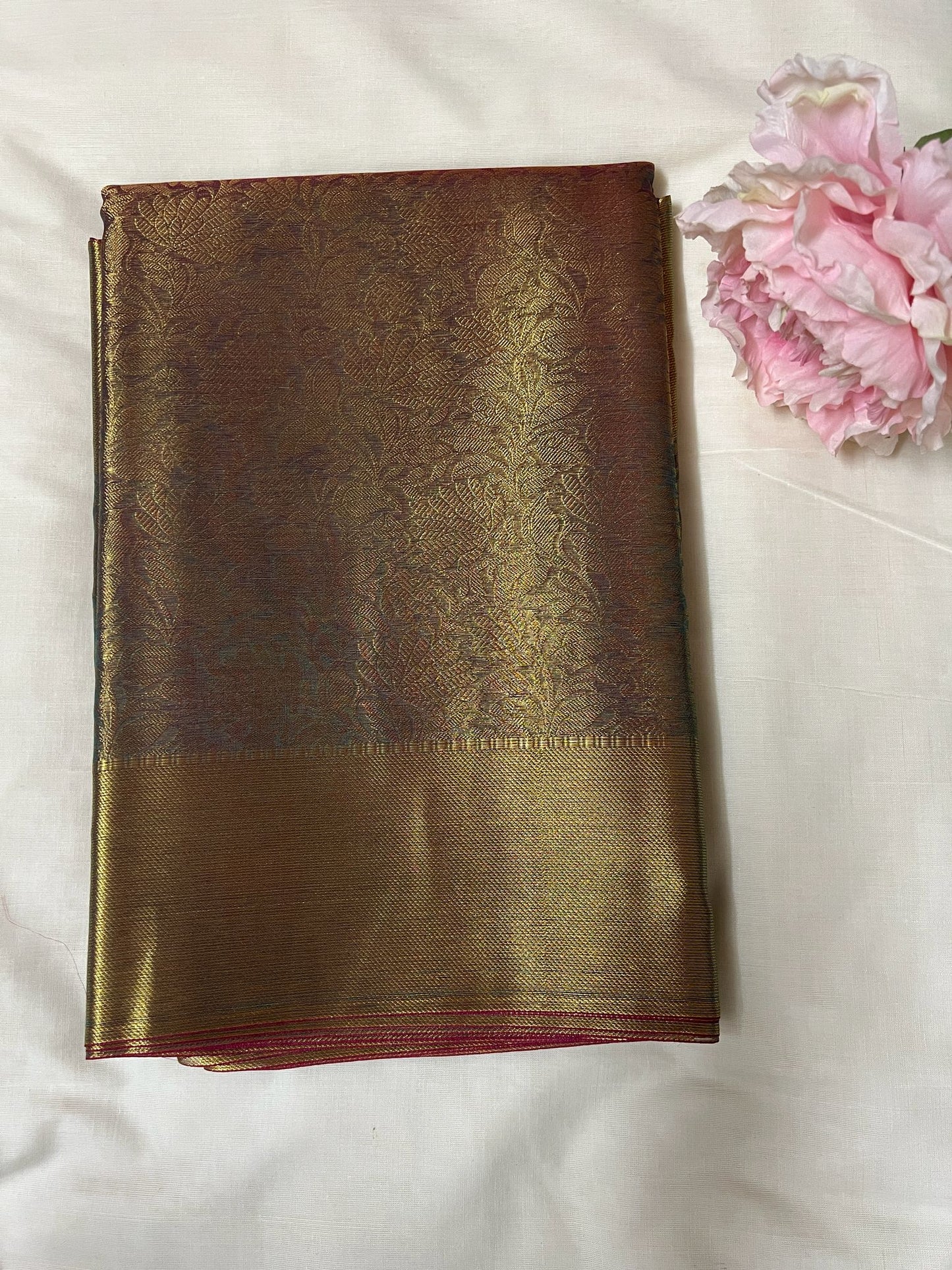 Metallic Gold Ambani Tissue Silk Saree