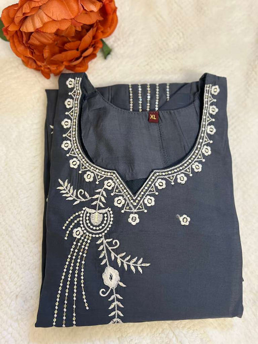 Grey Sparkling 3 Piece Salwar Set