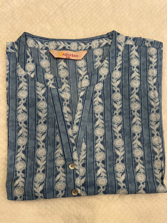 Grey Sleeveless Short Kurti