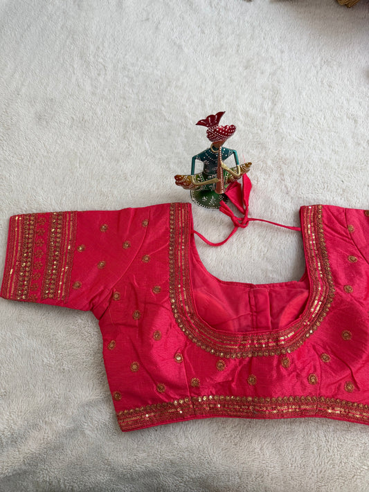 Hot Pink Embroidery Blouse