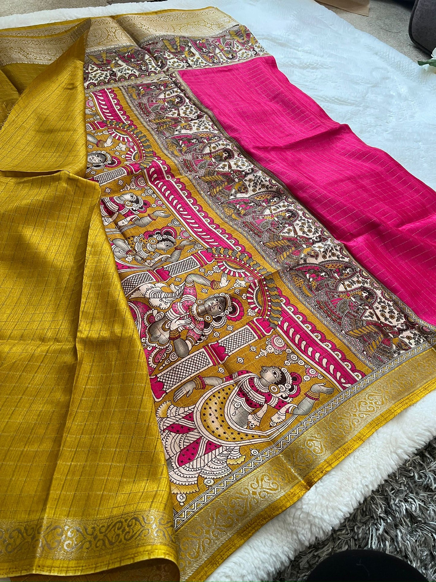 Hot Pink Emerald Fancy Saree