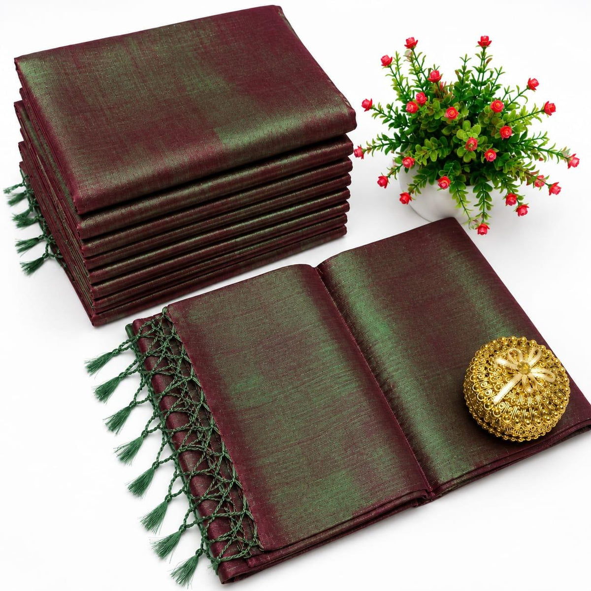 Green Dual Shade Silk Cotton Saree