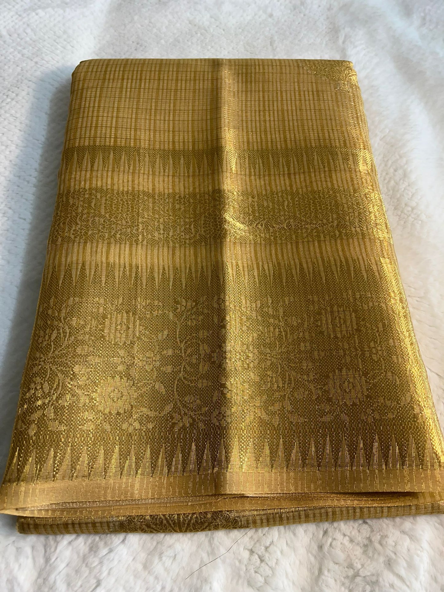 Khushi Golden Banarasi Tissue Silk Saree (Copy)