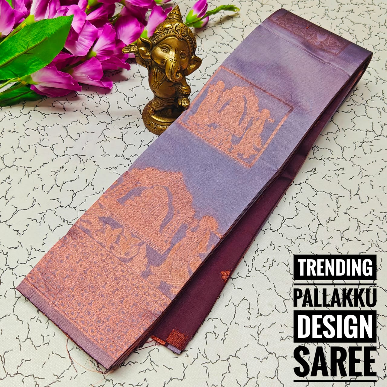 Lavender and Magenta Pallaku Design Soft Silk Saree