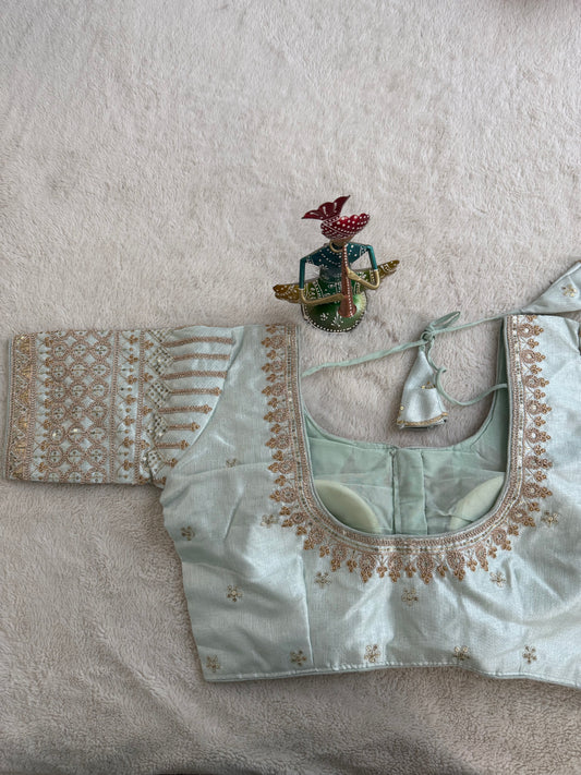 Light Blue Embroidery Blouse