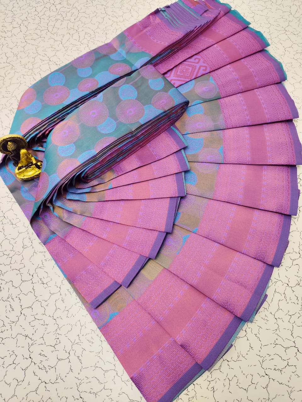 Light Blue Kubera Elite Bridal Semi Silk Saree