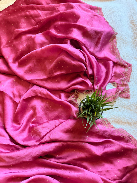 Light Pink Fendi Chiffon Fancy Saree