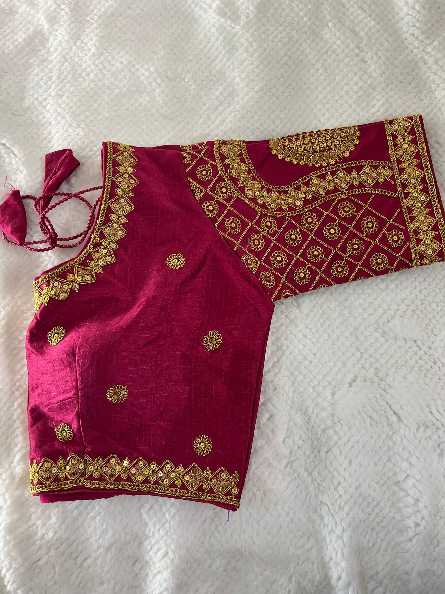 Magenta Embroidery Blouse