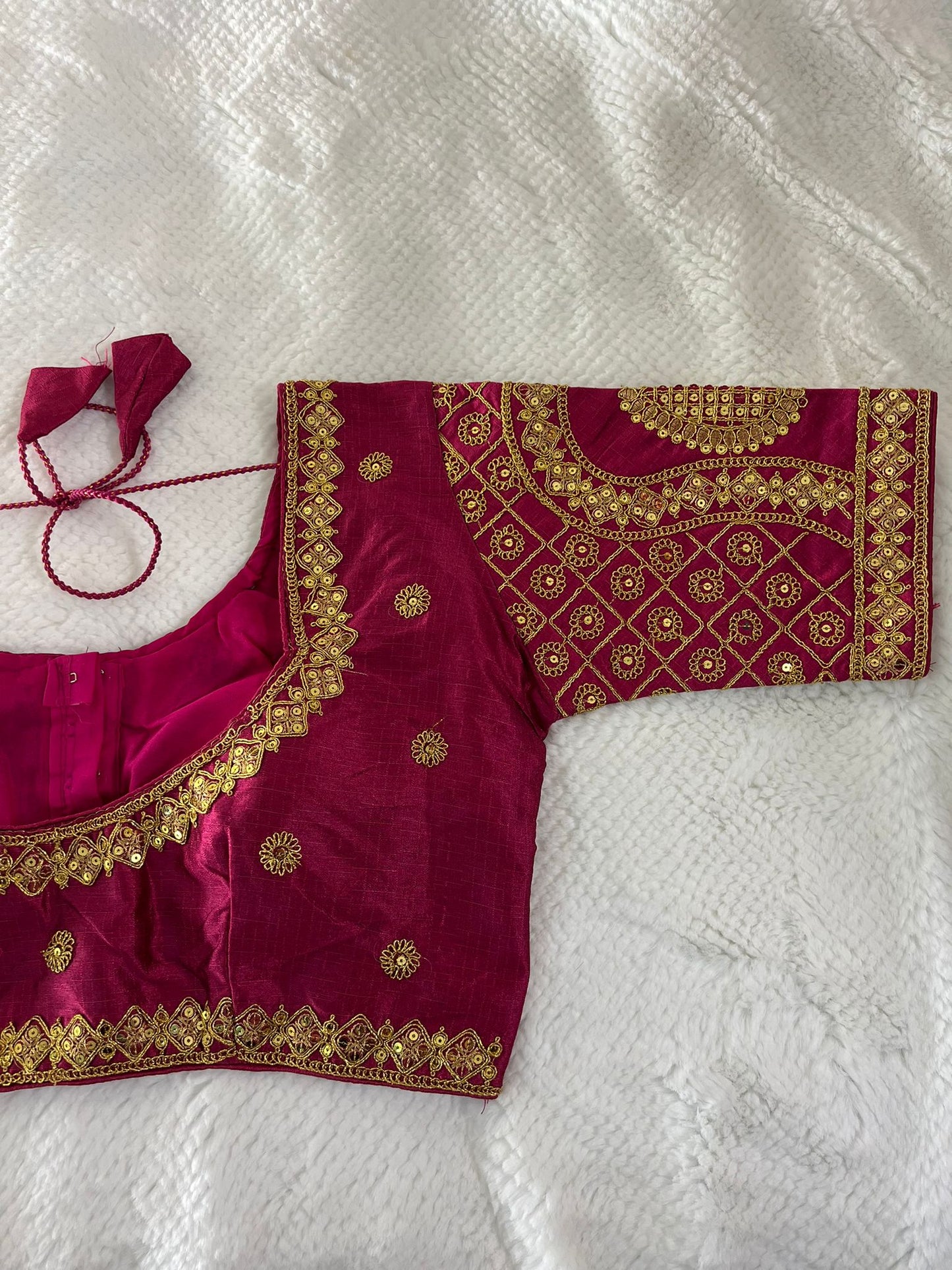 Magenta Embroidery Blouse