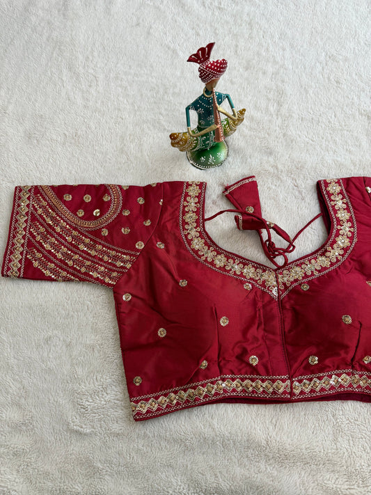 Maroon Embroidery Blouse