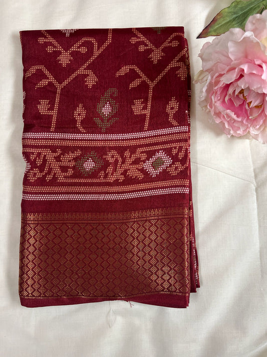 Maroon Pure Dolla Fancy Silk Saree