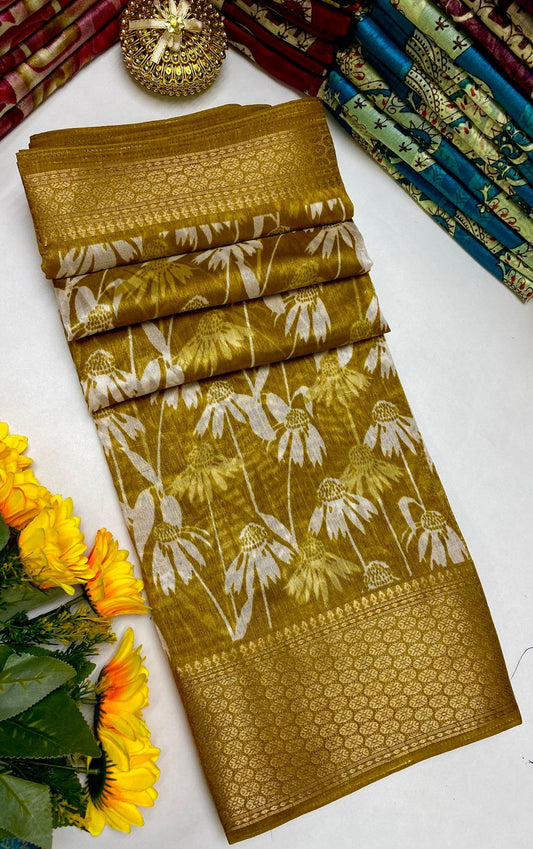 Mustard Dolla Silk Saree