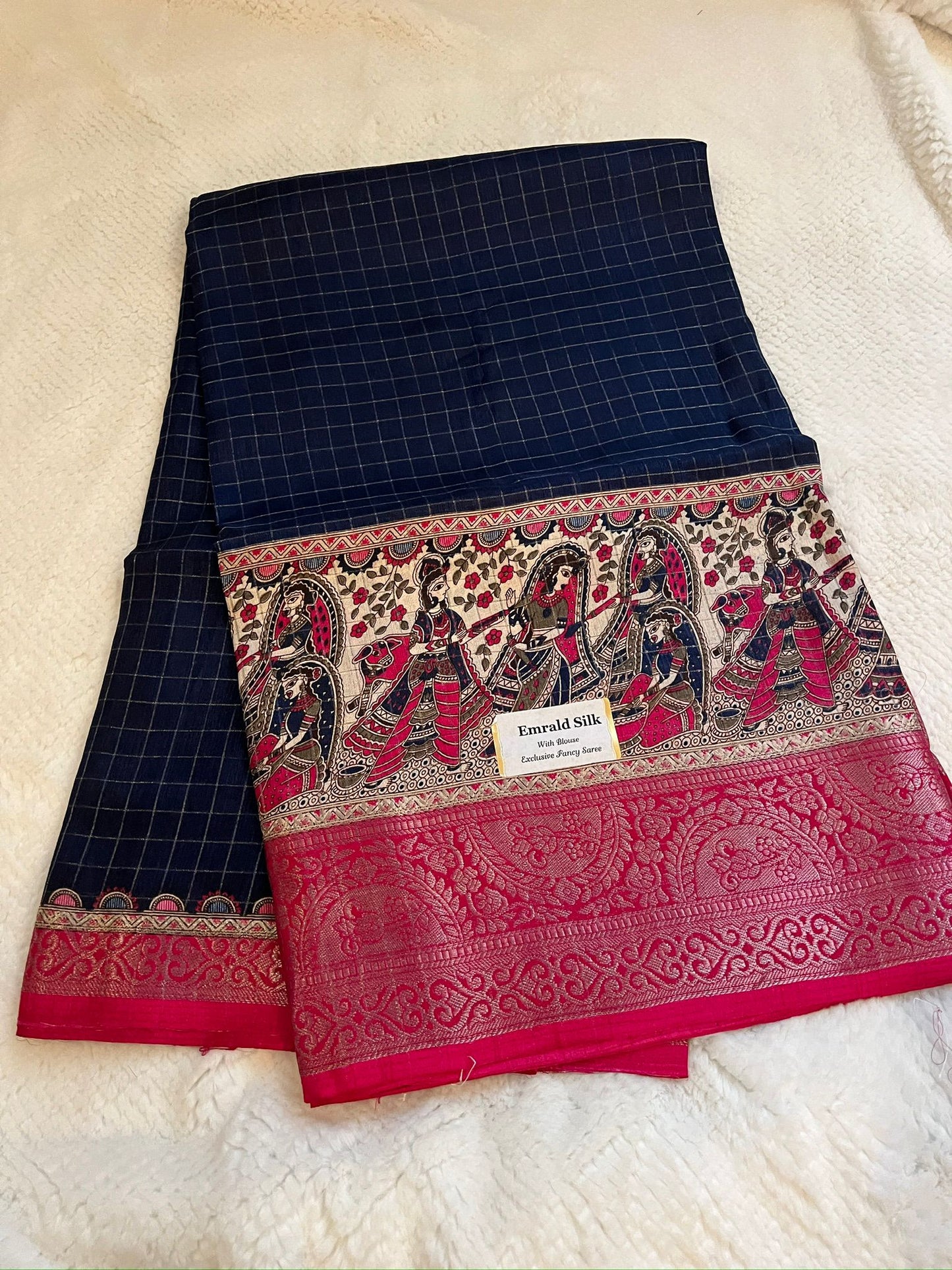 Navy Blue Emerald Fancy Saree