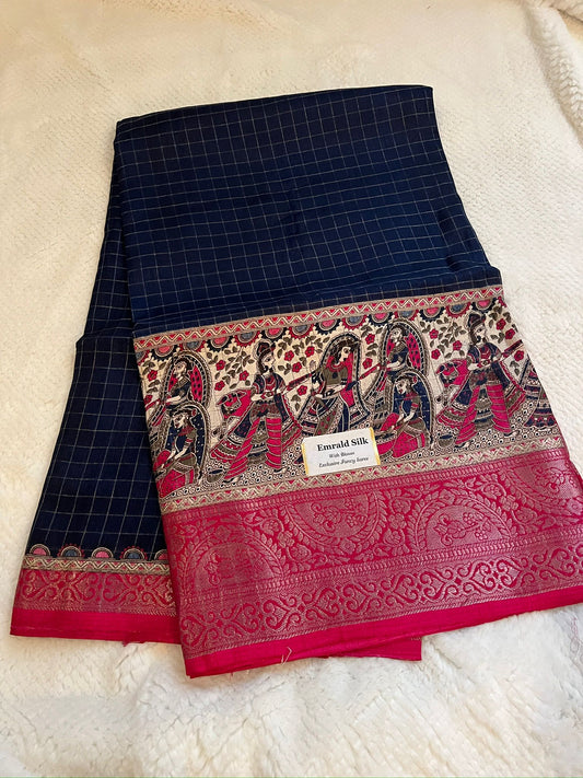 Navy Blue Emerald Fancy Saree