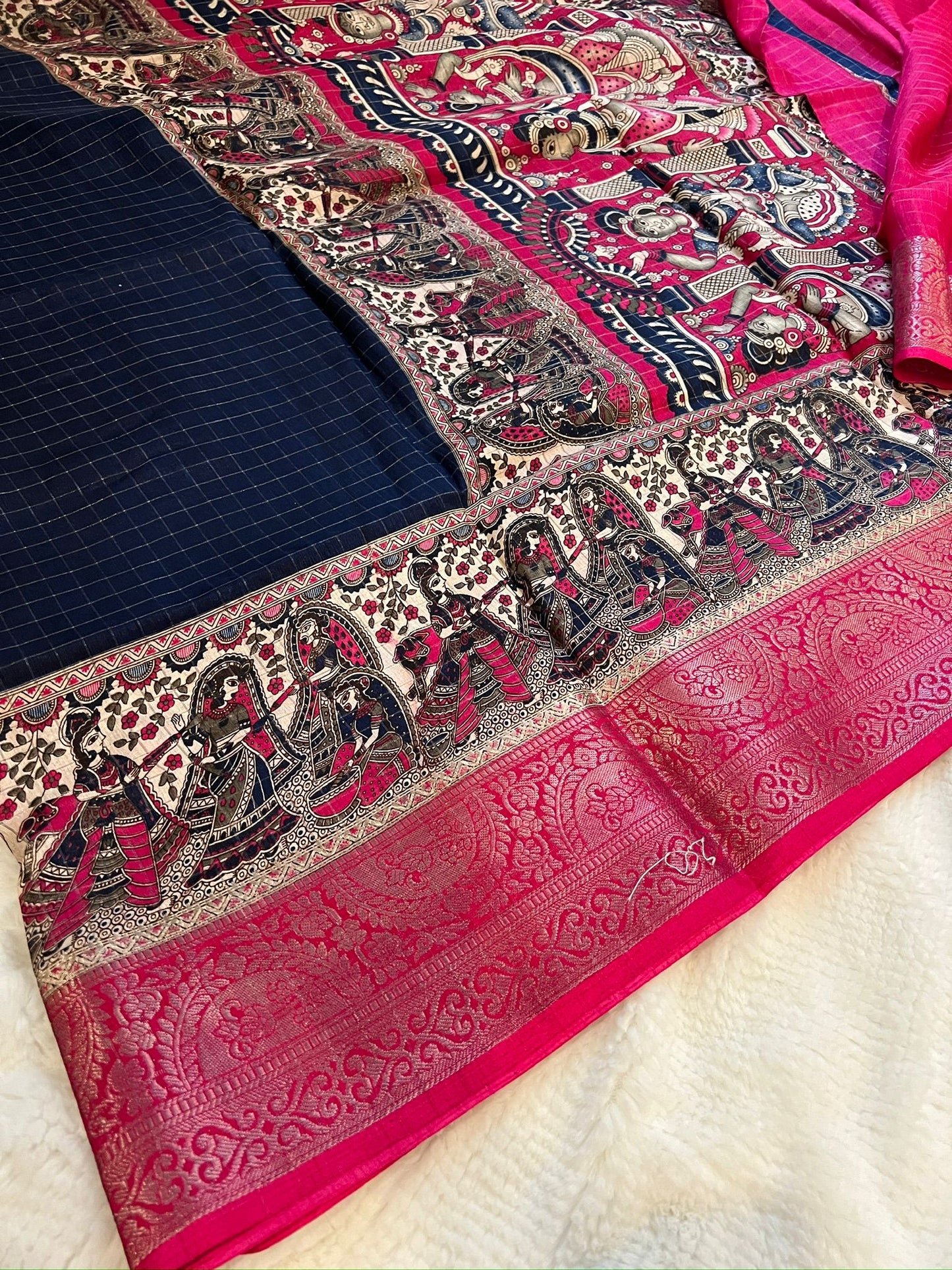 Navy Blue Emerald Fancy Saree