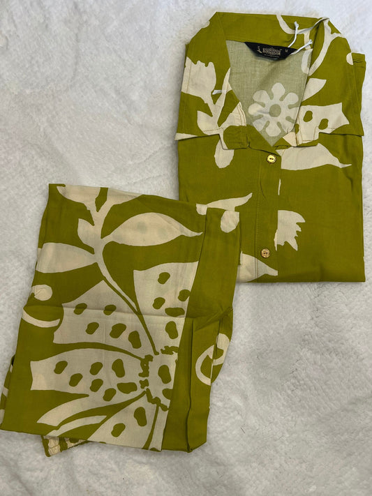 Olive Green 2 Piece Umbrella Kurti Set