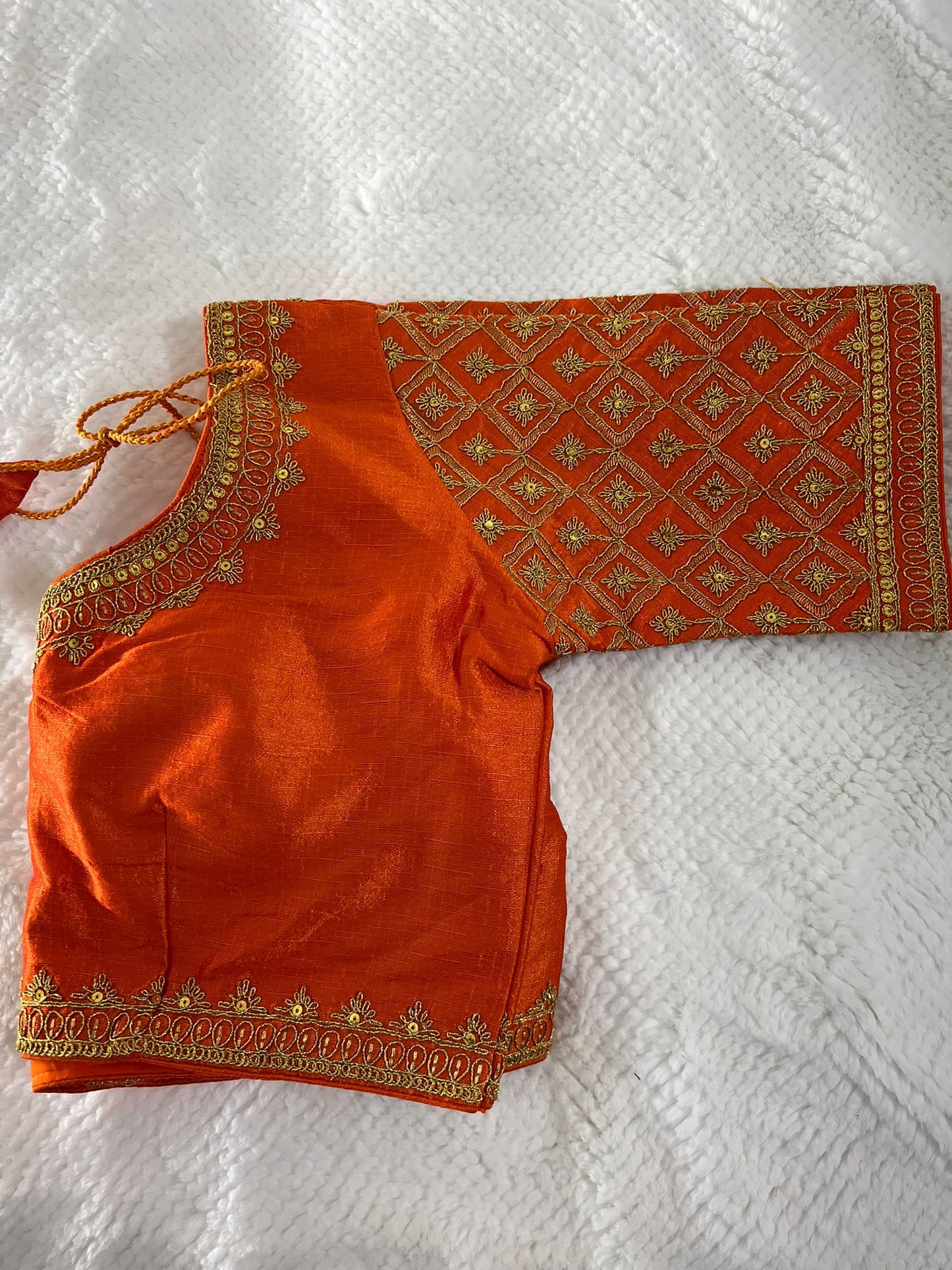 Orange Design 1 Embroidery Blouse