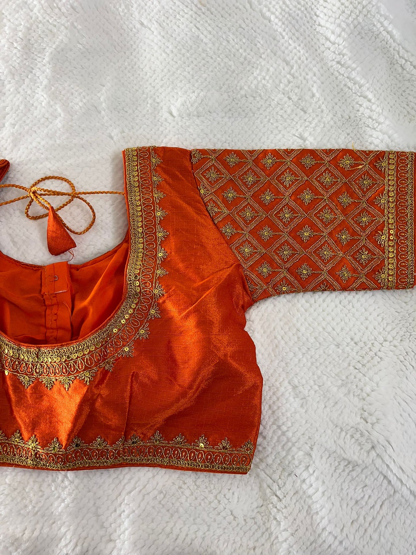 Orange Design 1 Embroidery Blouse