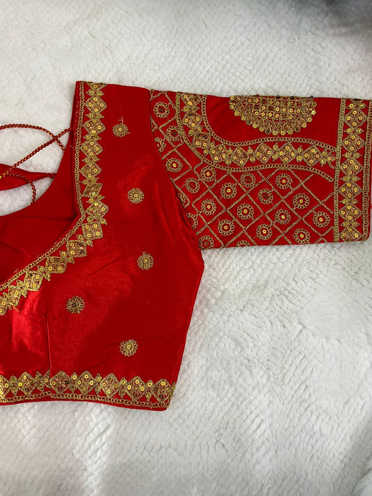 Orange Design 3 Embroidery Blouse