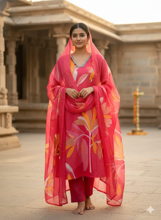 Tomato Red Roman Silk 3 Piece Set