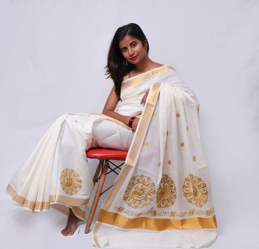 Kerala Cotton Saree Pattern 4